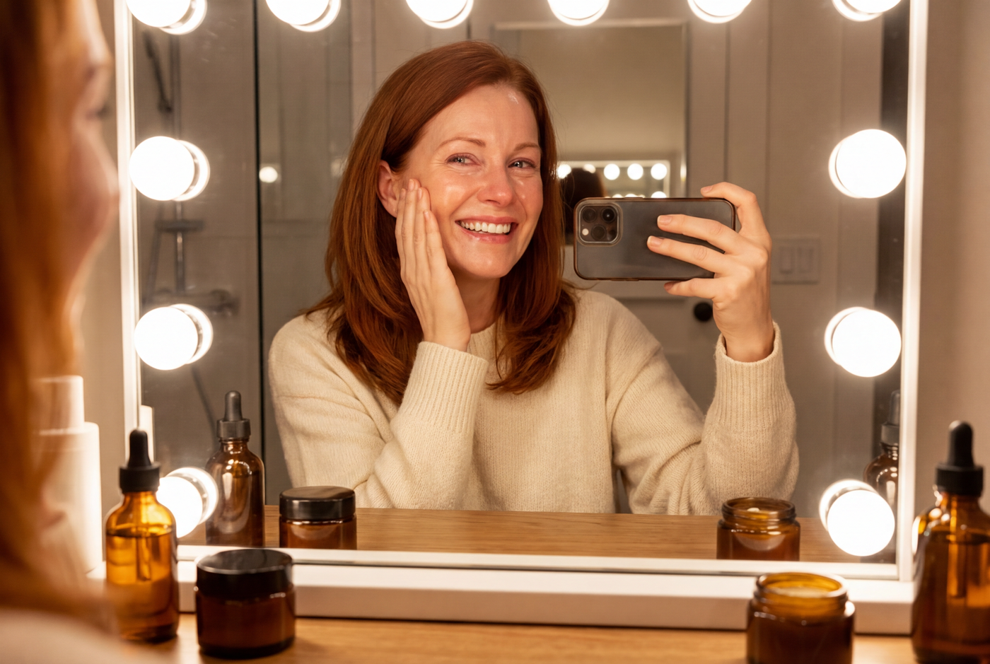 Crying in the bathroom mirror at week 3 — selfie